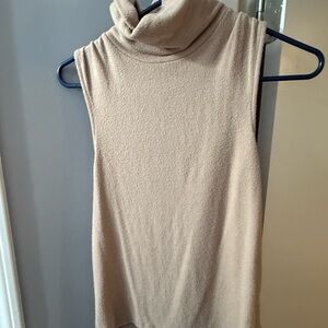 Express Sleeveless Beige Turtleneck Sweater